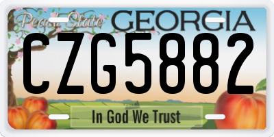GA license plate CZG5882