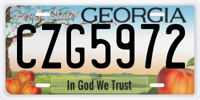 GA license plate CZG5972