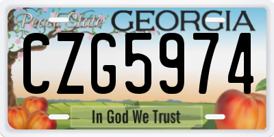 GA license plate CZG5974