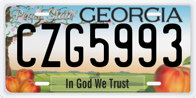 GA license plate CZG5993