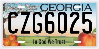 GA license plate CZG6025