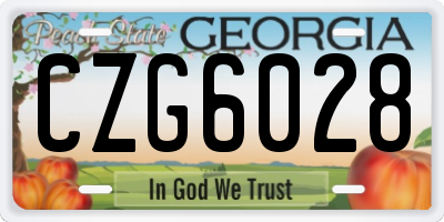 GA license plate CZG6028