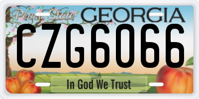 GA license plate CZG6066