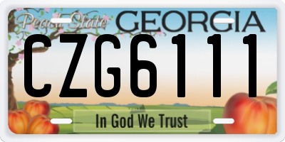 GA license plate CZG6111