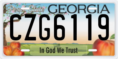 GA license plate CZG6119