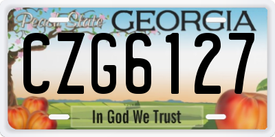 GA license plate CZG6127
