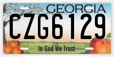 GA license plate CZG6129