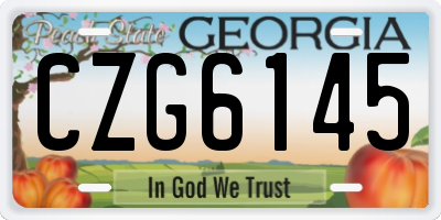 GA license plate CZG6145