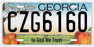 GA license plate CZG6160