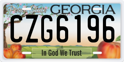 GA license plate CZG6196