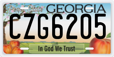 GA license plate CZG6205