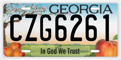 GA license plate CZG6261
