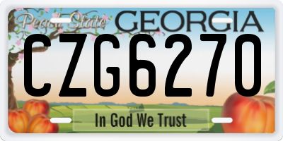 GA license plate CZG6270