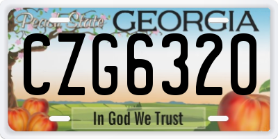 GA license plate CZG6320