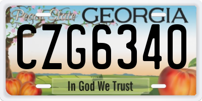 GA license plate CZG6340