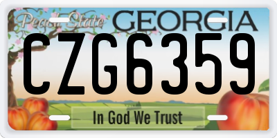 GA license plate CZG6359