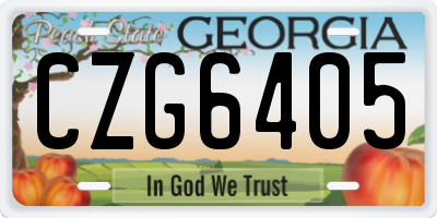 GA license plate CZG6405