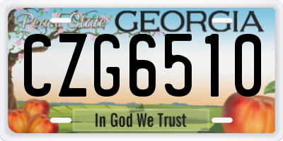 GA license plate CZG6510