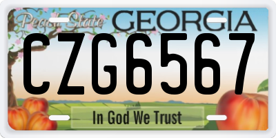 GA license plate CZG6567