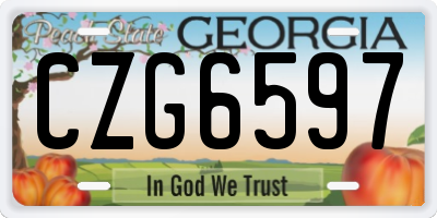 GA license plate CZG6597