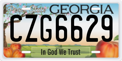 GA license plate CZG6629