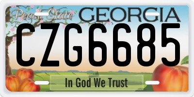 GA license plate CZG6685