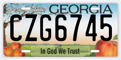 GA license plate CZG6745