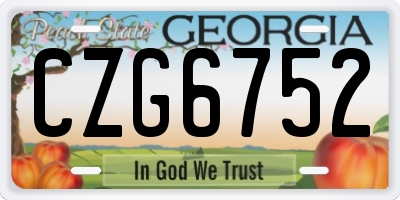 GA license plate CZG6752
