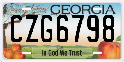 GA license plate CZG6798