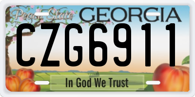 GA license plate CZG6911