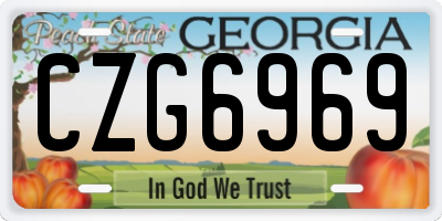 GA license plate CZG6969