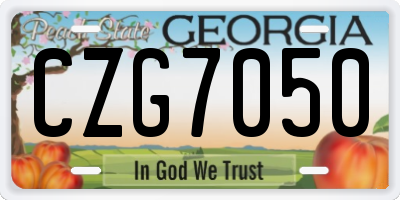 GA license plate CZG7050