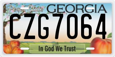 GA license plate CZG7064