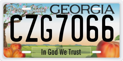 GA license plate CZG7066
