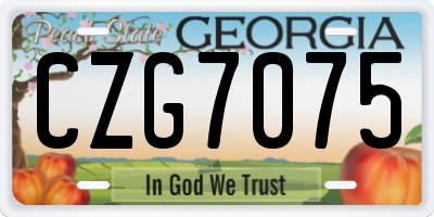 GA license plate CZG7075