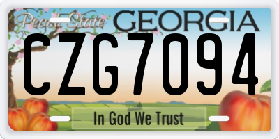 GA license plate CZG7094