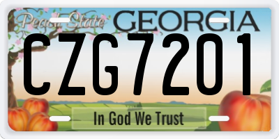 GA license plate CZG7201