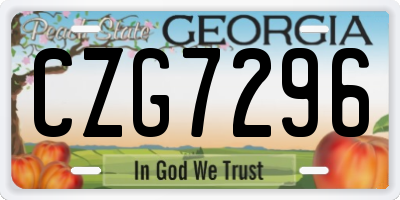 GA license plate CZG7296