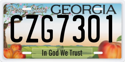 GA license plate CZG7301