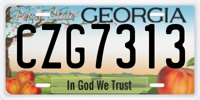 GA license plate CZG7313