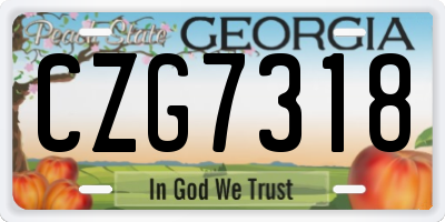 GA license plate CZG7318