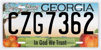 GA license plate CZG7362