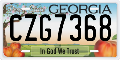 GA license plate CZG7368