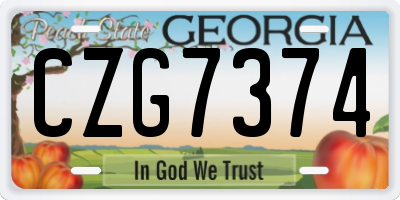 GA license plate CZG7374