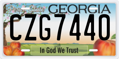 GA license plate CZG7440