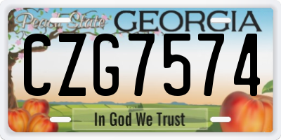 GA license plate CZG7574