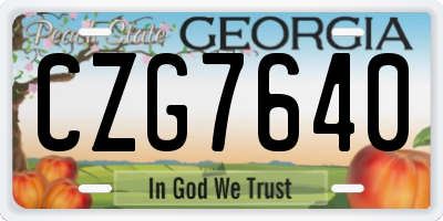 GA license plate CZG7640