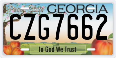GA license plate CZG7662