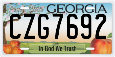 GA license plate CZG7692
