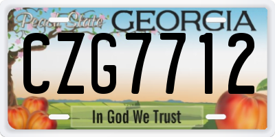 GA license plate CZG7712